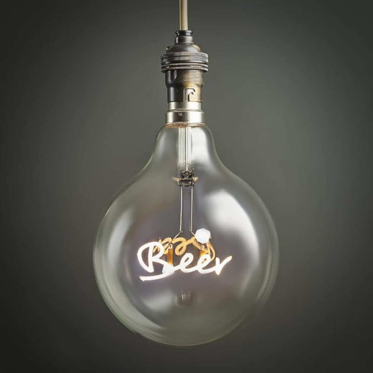 Vintage Style 2w LED BC B22 Bayonet Cap Word Script Beer Design Clear Light Bulb - Beer - RRP £20
