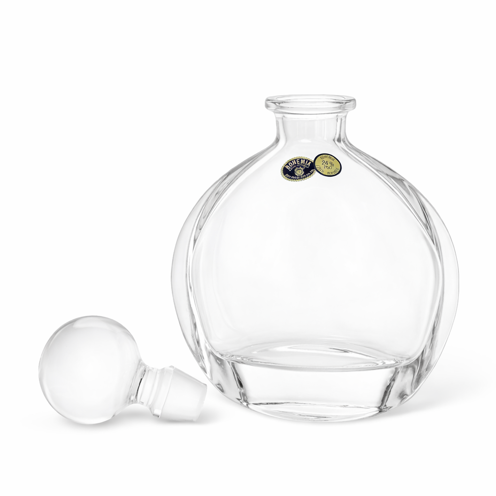 Bohemia Crystal 22oz (650ml) Whiskey Decanter – Hand-Blown Czech Crystal Glass