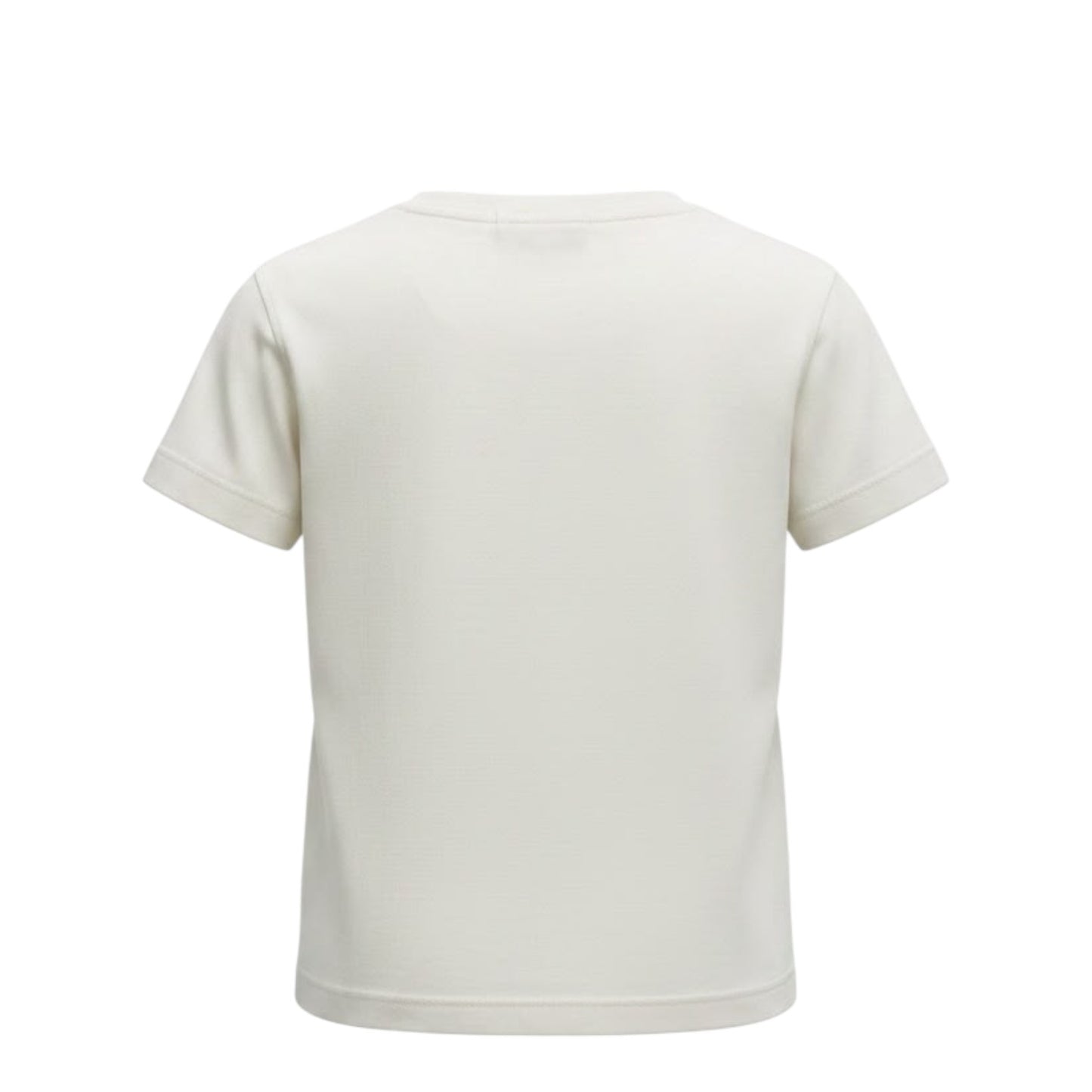 Kids Short Sleeve Plain Cotton T-Shirt - Cream