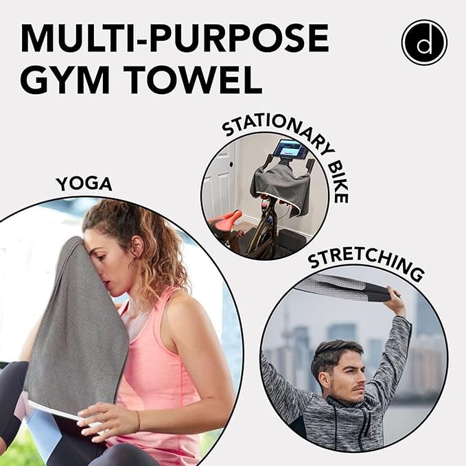 2 Pack Grey Fast Drying Super Absorbent Towels Gym Towels, Sports, Yoga, Travel