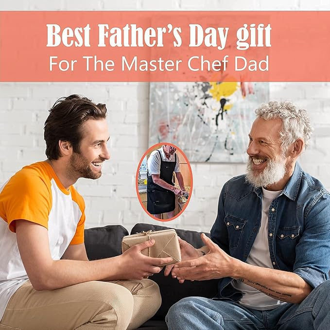 ecoZen Lifestyle Professional Grade Chef Apron for Men for Cooking, BBQ and Grill