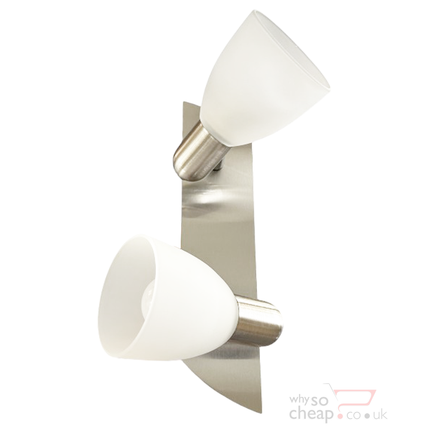 Eglo Enea-C 2 Bulb Bar Spotlight – E14-Led RGB Bulbs Included – Matt Nickel SKU 75374