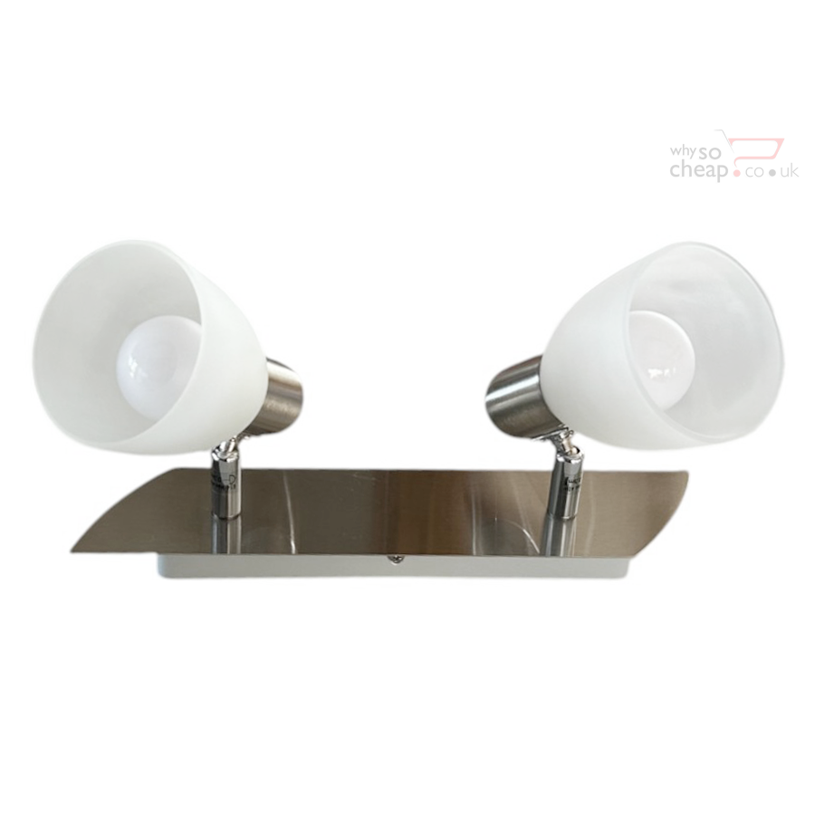 Eglo Enea-C 2 Bulb Bar Spotlight – E14-Led RGB Bulbs Included – Matt Nickel SKU 75374