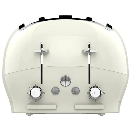 FUNKY Chunky LARGE Retro 4-slice Toaster, Extra Wide & Deep Slots, 6 Browning Levels - Cream