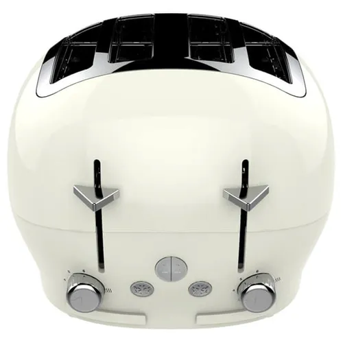 FUNKY Chunky LARGE Retro 4-slice Toaster, Extra Wide & Deep Slots, 6 Browning Levels - Cream