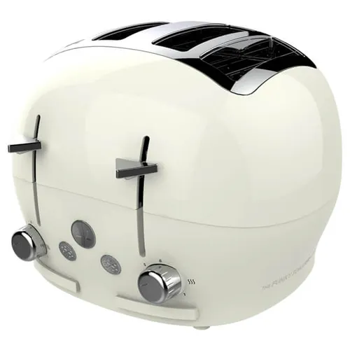FUNKY Chunky LARGE Retro 4-slice Toaster, Extra Wide & Deep Slots, 6 Browning Levels - Cream