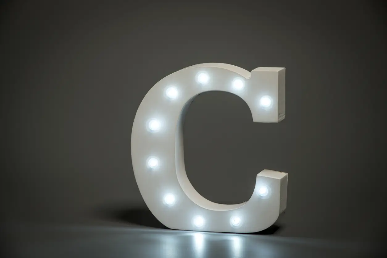 Smiling Faces - Light Up Letter C With LED