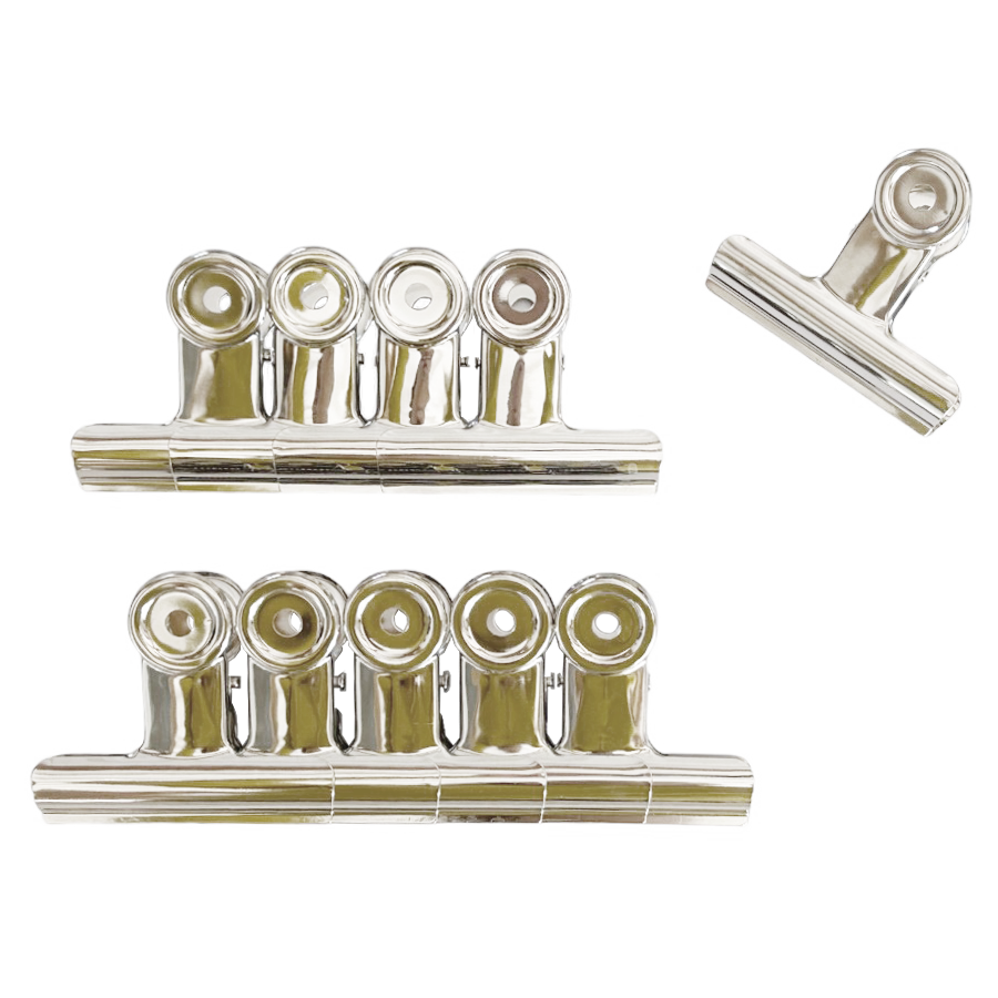75mm Binder Spring Clips / Silver Bulldog Paper Clamps 10pk