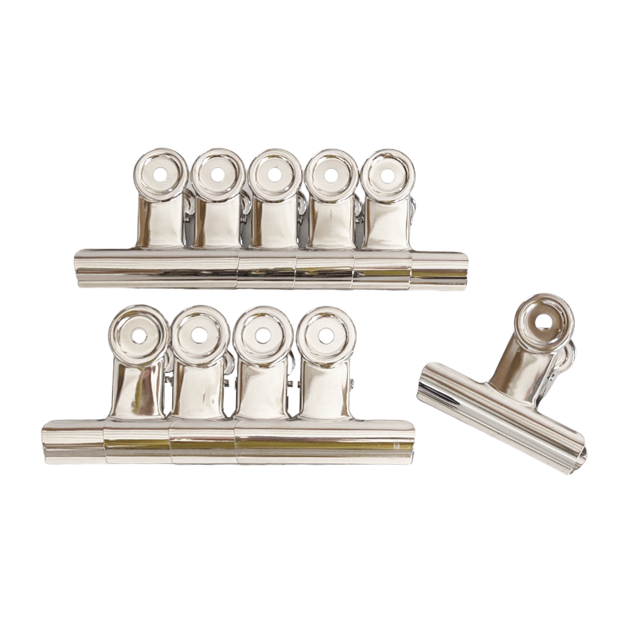 75mm Binder Spring Clips / Silver Bulldog Paper Clamps 10pk