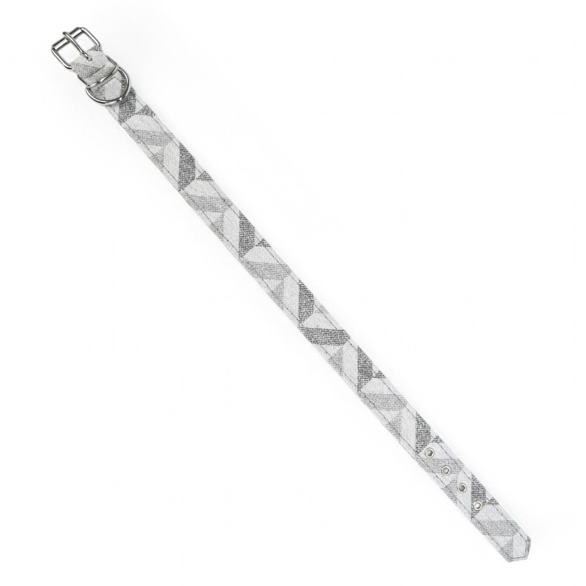 Project Blu - Eco-Friendly Goa Dog Collar- 36-40.5 cm Length, Grey Chevron