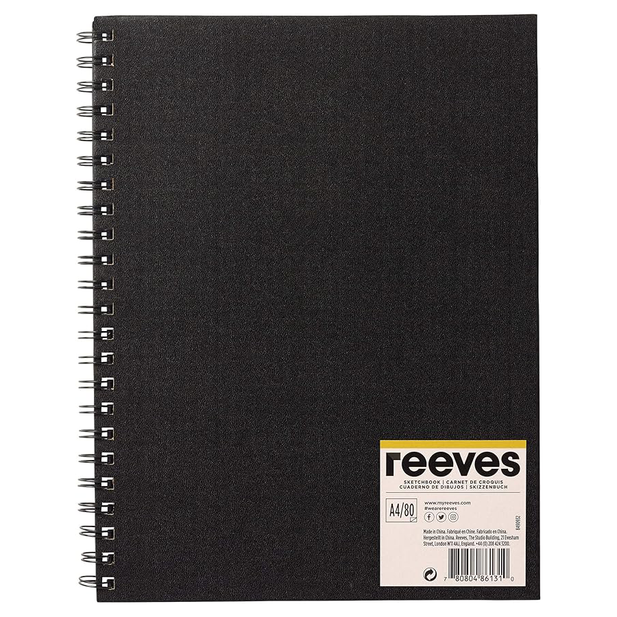 Reeves - A4 Hardback Sketchbook - Spiral-Bound - 80 Pages