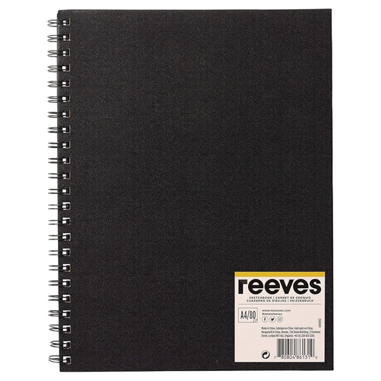 Reeves - A4 Hardback Sketchbook - Spiral-Bound - 80 Pages