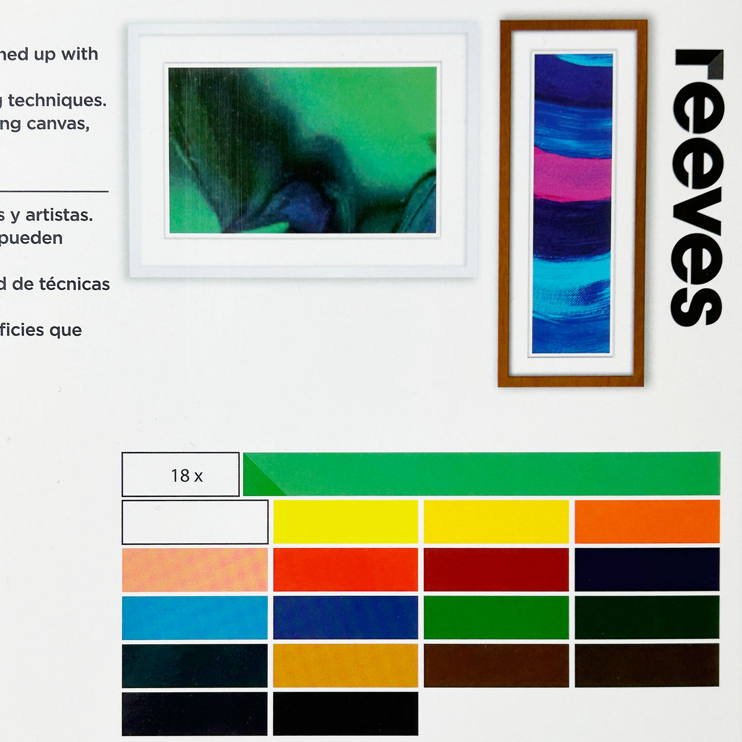 Reeves Acrylic Tube Paint Set - 18 Colours x 12ml