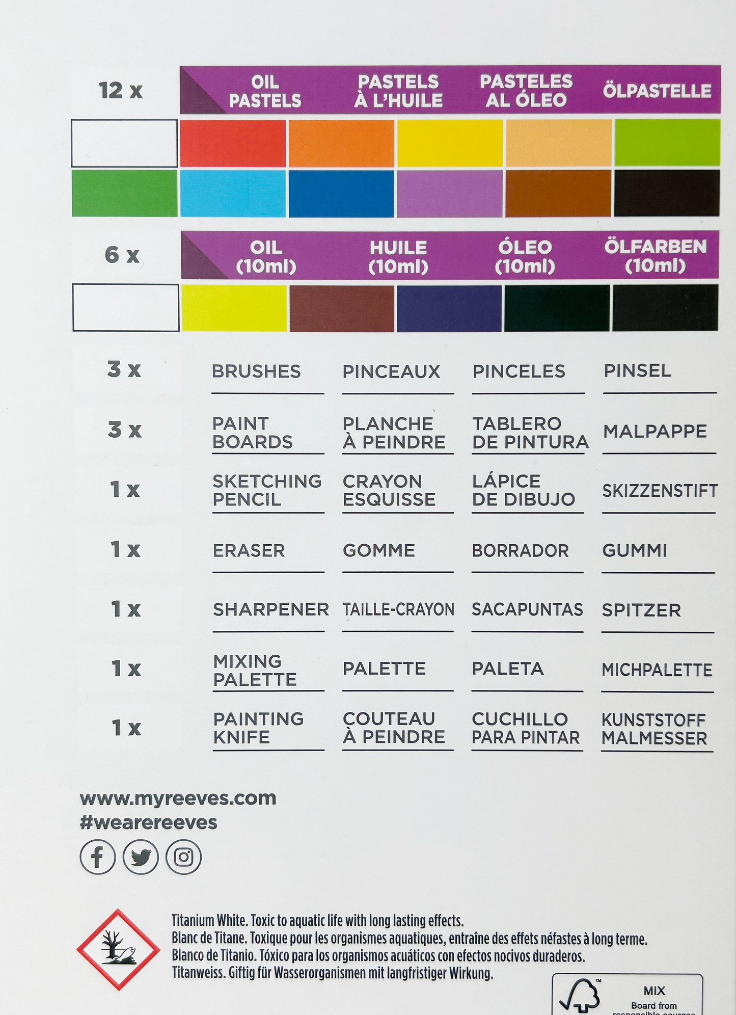 Reeves Complete Set - Oil - 29 Piece Set