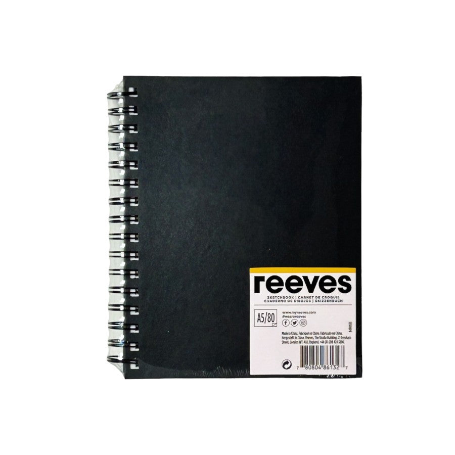 Reeves A5 Hardback Sketchbook - Spiral-Bound - 80 Pages