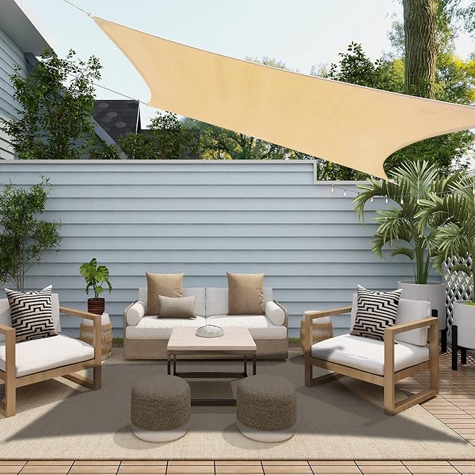 Premium Sun Shade Sail Waterproof UV protection - Square 3m - Sand Coloured