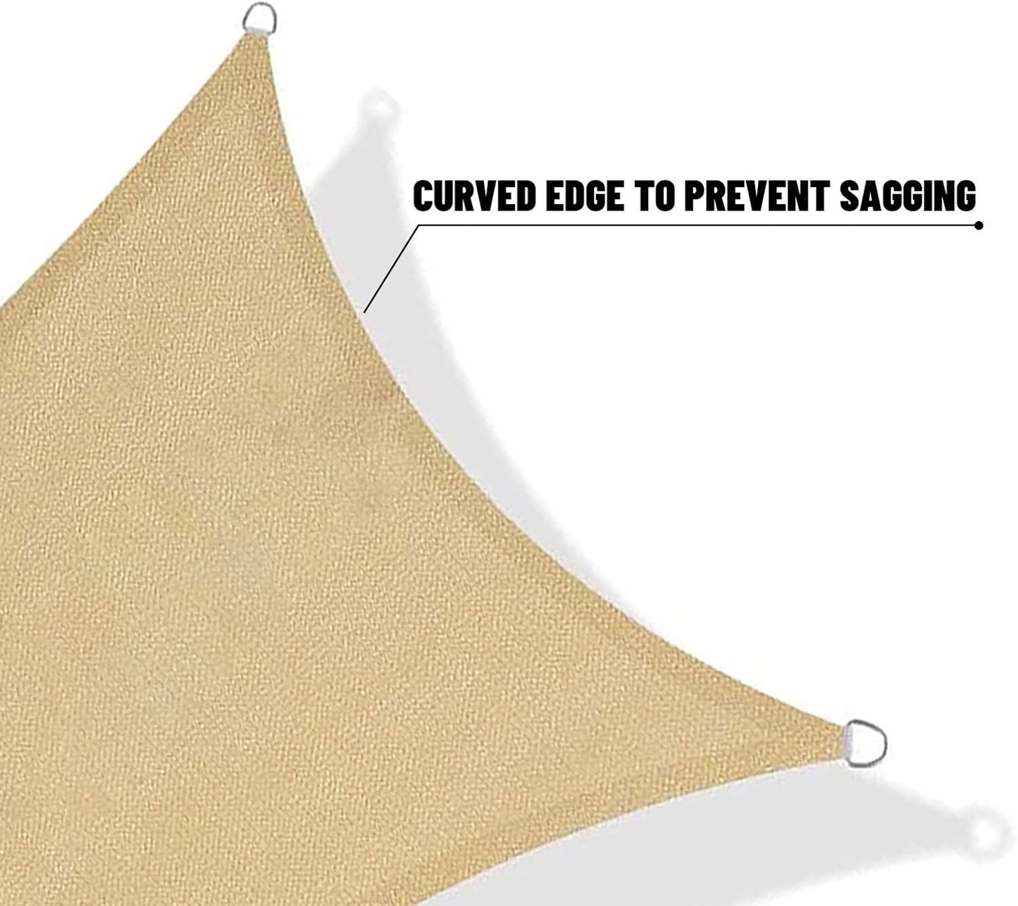 Premium Sun Shade Sail Waterproof UV protection - Square 3m - Sand Coloured