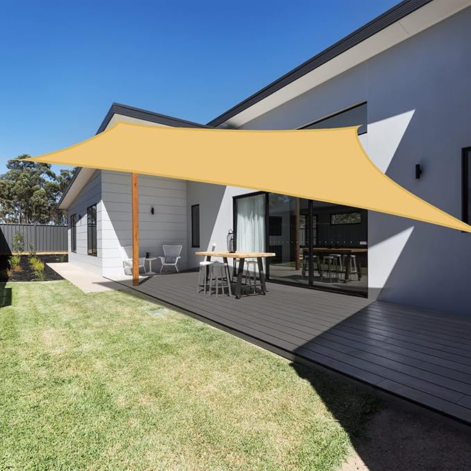 Premium Sun Shade Sail Waterproof UV protection - Square 3m - Sand Coloured