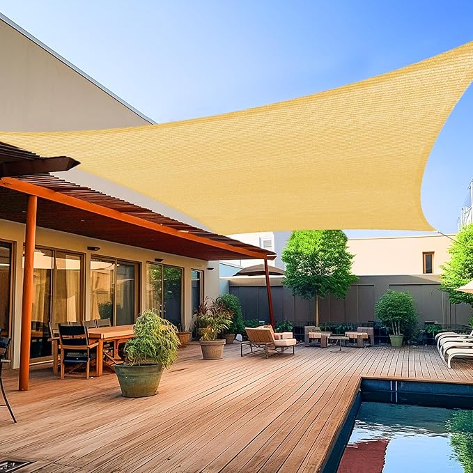 Premium Sun Shade Sail Waterproof UV protection - Square 3m - Sand Coloured