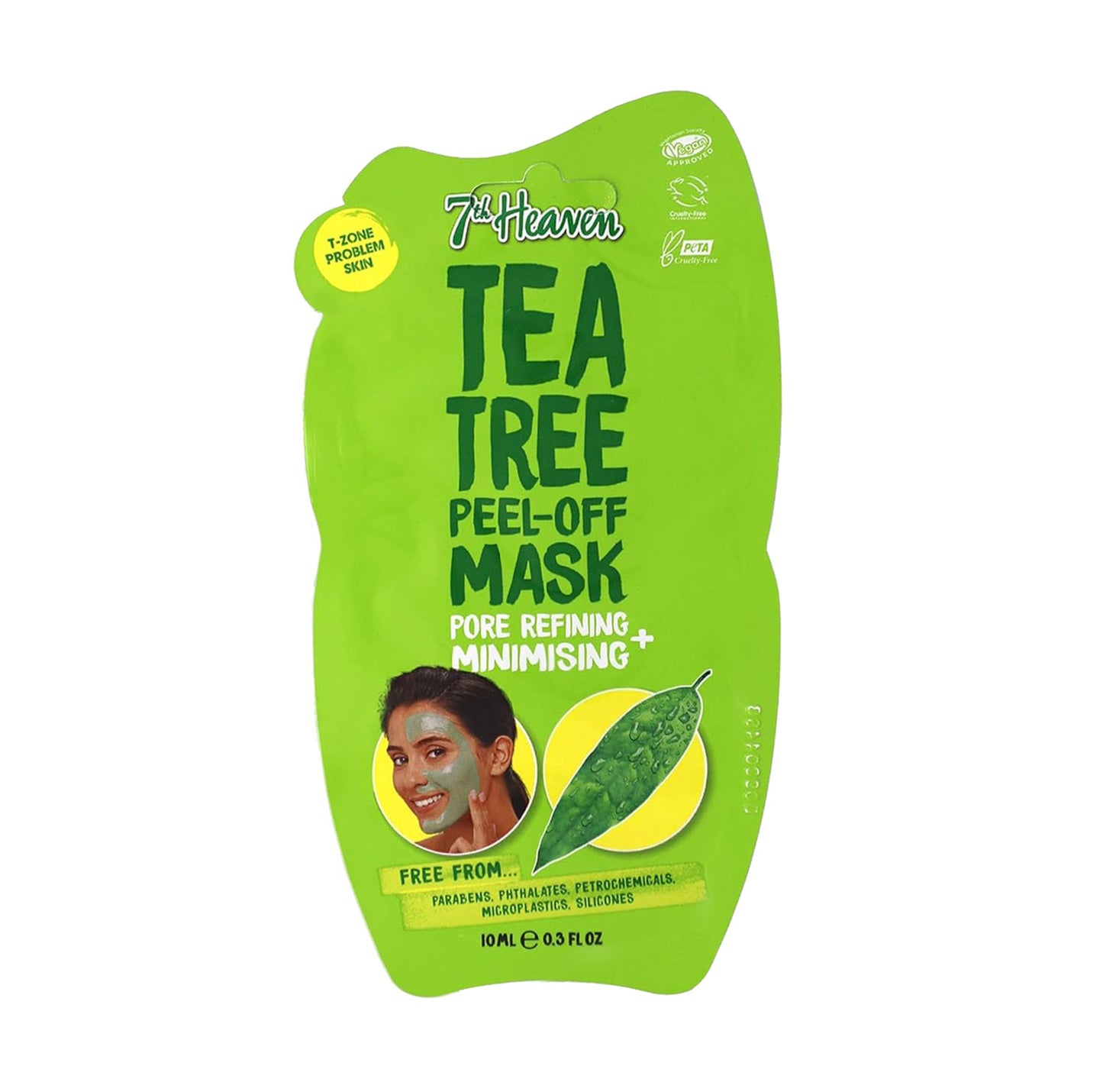 7th Heaven Tea Tree Peel-Off Face Masks, T-Zone and Problem Skin - Minimises & Refines Pores - 12 Pack
