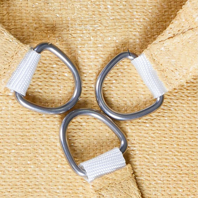 Premium Sun Shade Sail Waterproof UV Protection - Triangle - Sand Coloured