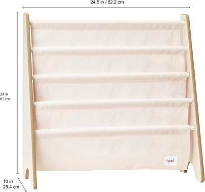 3 Sprouts Kids Bookshelf - 4-Tier Front-Facing Book Storage Organiser for Nursery & Playroom (Holds up to 35 Books) - Lion