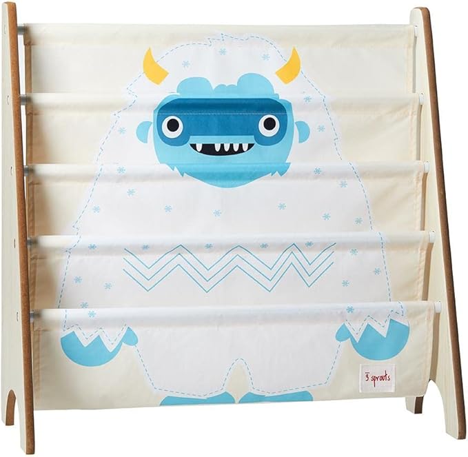 3 Sprouts Children's Book Rack - YETI - Space-Saving Bookshelf for Kid's Room and Nursery Storage