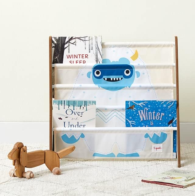 3 Sprouts Children's Book Rack - YETI - Space-Saving Bookshelf for Kid's Room and Nursery Storage