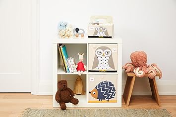 3 Sprouts - Storage Box - OWL - 13" Collapsible Fabric Organiser