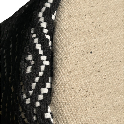 2-Pack Black & White Woven Fabric Storage Baskets – Cotton Blend, Large & Medium Sizes