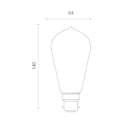 4lite Retro ST64 Smoky White WiFi LED Smart Bulb - B22 Bayonet Cap
