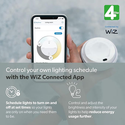 4lite Retro A60 Smoky White WiFi LED Smart Bulb - B22 Bayonet Cap