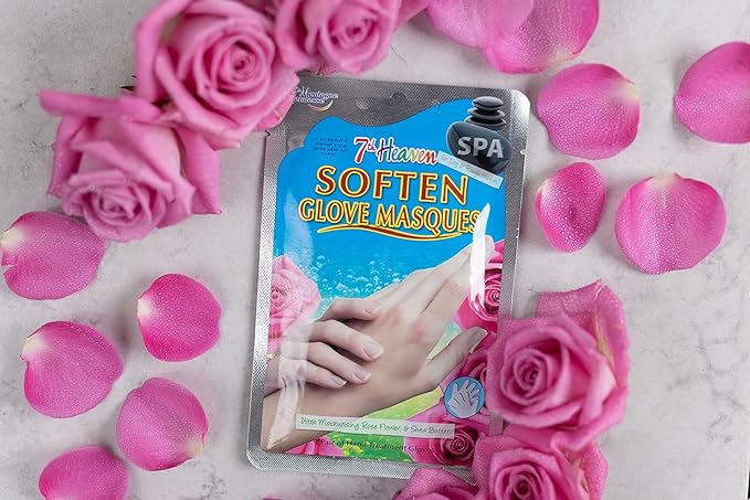 7th Heaven - Hand Softening Gloves - Moisturising Shea Butter & Conditioning Rose Extract