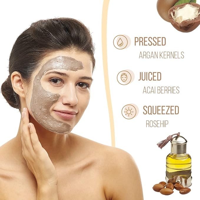 12 x 7th Heaven Moroccan Argan Oil Mud Face Mask - Deep Cleanse & Revitalise