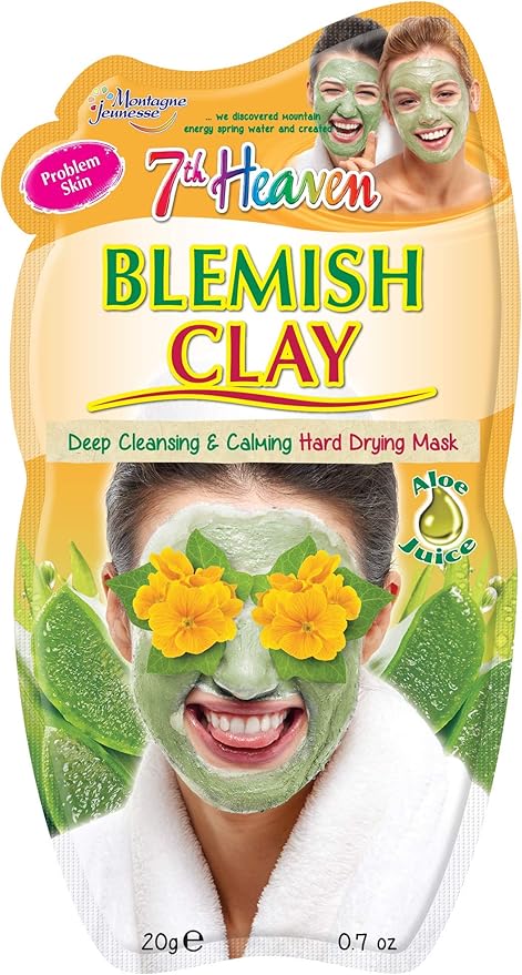 12 x 7th Heaven Blemish Clay Mud Face Mask - Deep Cleanse & Calm Problem Skin - With Witch Hazel and Aloe Vera