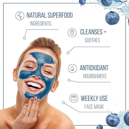 7th Heaven - Blueberry Mud Face Mask - Antioxidant Blueberry & Refreshing Raspberry - Cleansing & Soothing