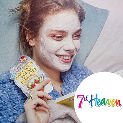 12 x 7th Heaven Pink Cactus Clay Peel Off Face Mask - Detox, Hydrate & Brighten