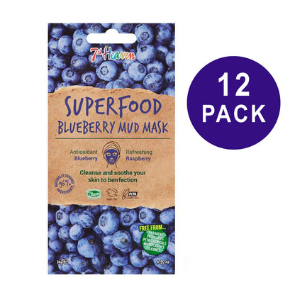 12 x 7th Heaven Superfood Blueberry Mud Face Mask - Soothing and Hydrating