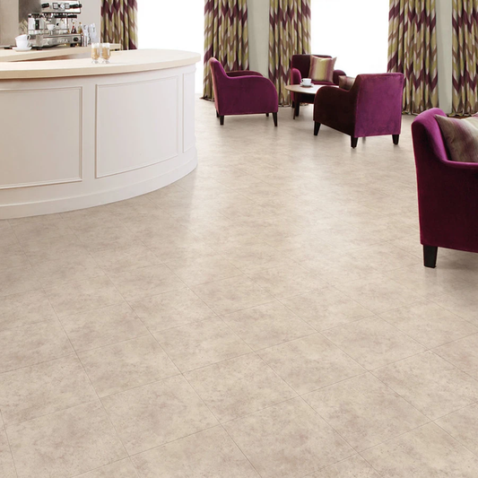 Amtico First Ceramic Pale LVT Flooring 457x457mm(18x18") - 2.5m2 PER PACK - Beige