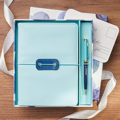 Arteza - Luxury Boxed Gift Set of 2 Covered & Banded Journals with Pen