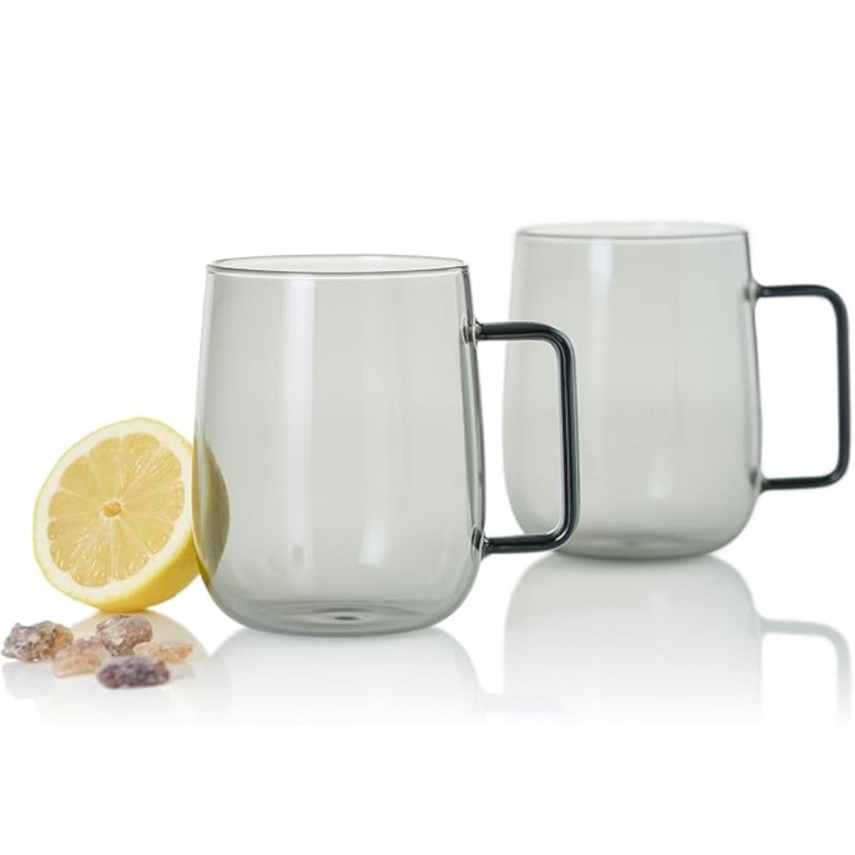 AdHoc Hand Blown Glass Tea/Coffee Mugs 560 ml TK64 Set of Two