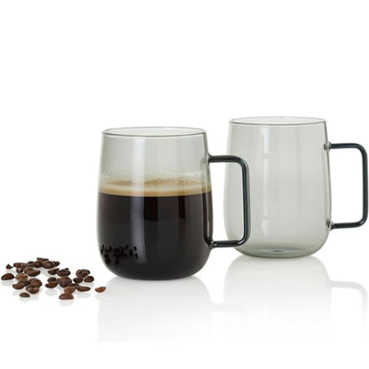 AdHoc Hand Blown Glass Tea/Coffee Mugs 560 ml TK64 Set of Two