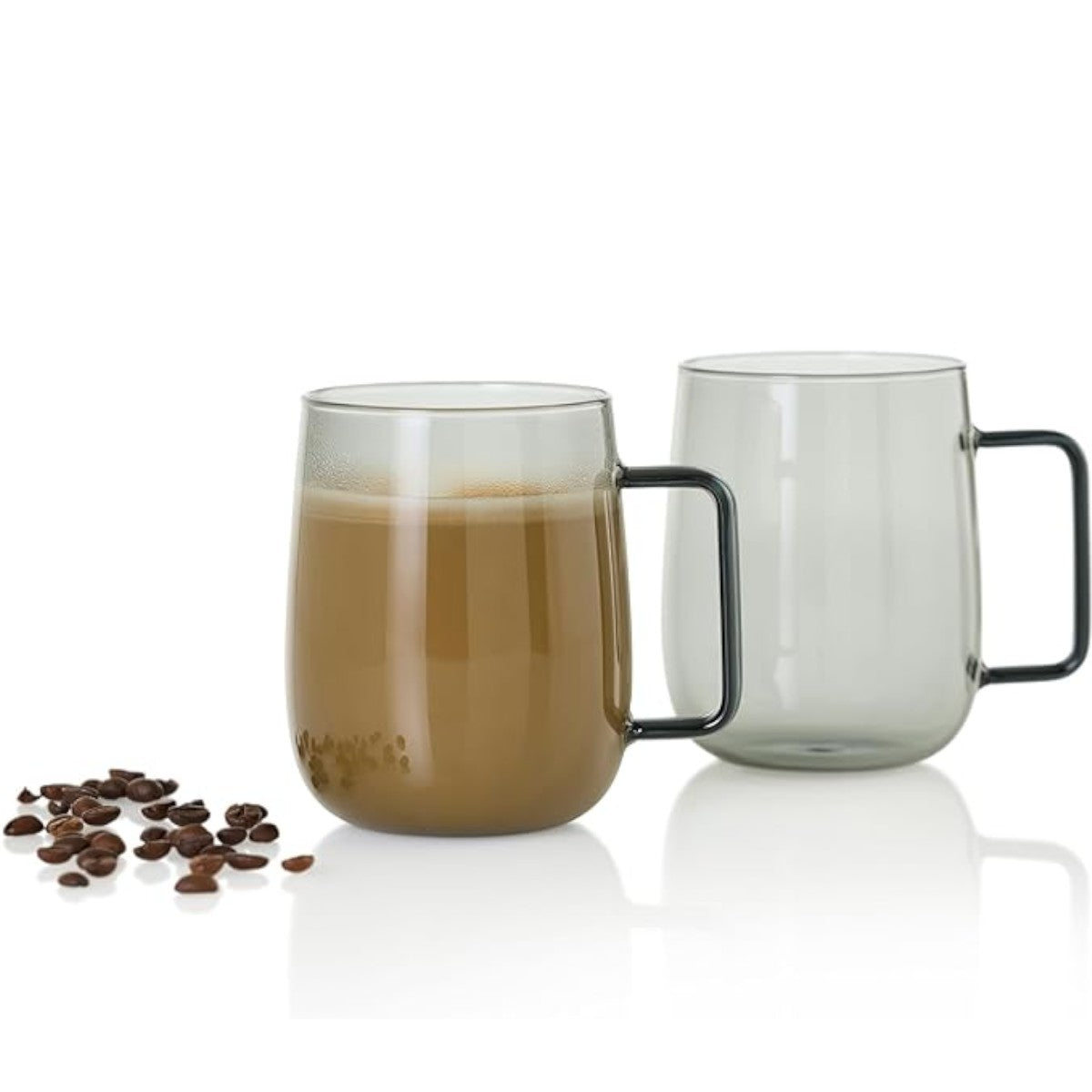 AdHoc Hand Blown Glass Tea/Coffee Mugs 560 ml TK64 Set of Two