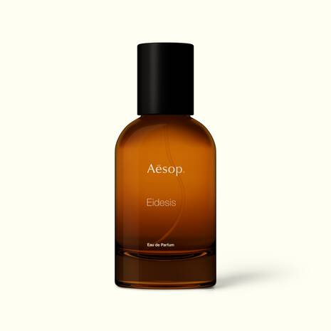 Aesop Eidesis perfume bottle on a white background