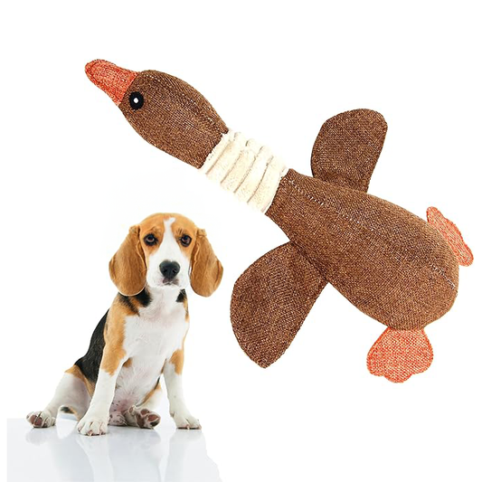 Affectionate Pets Plush Wild Goose Squeaky Toy for Small & Medium Dogs - Soft, Durable, Washable - Brown