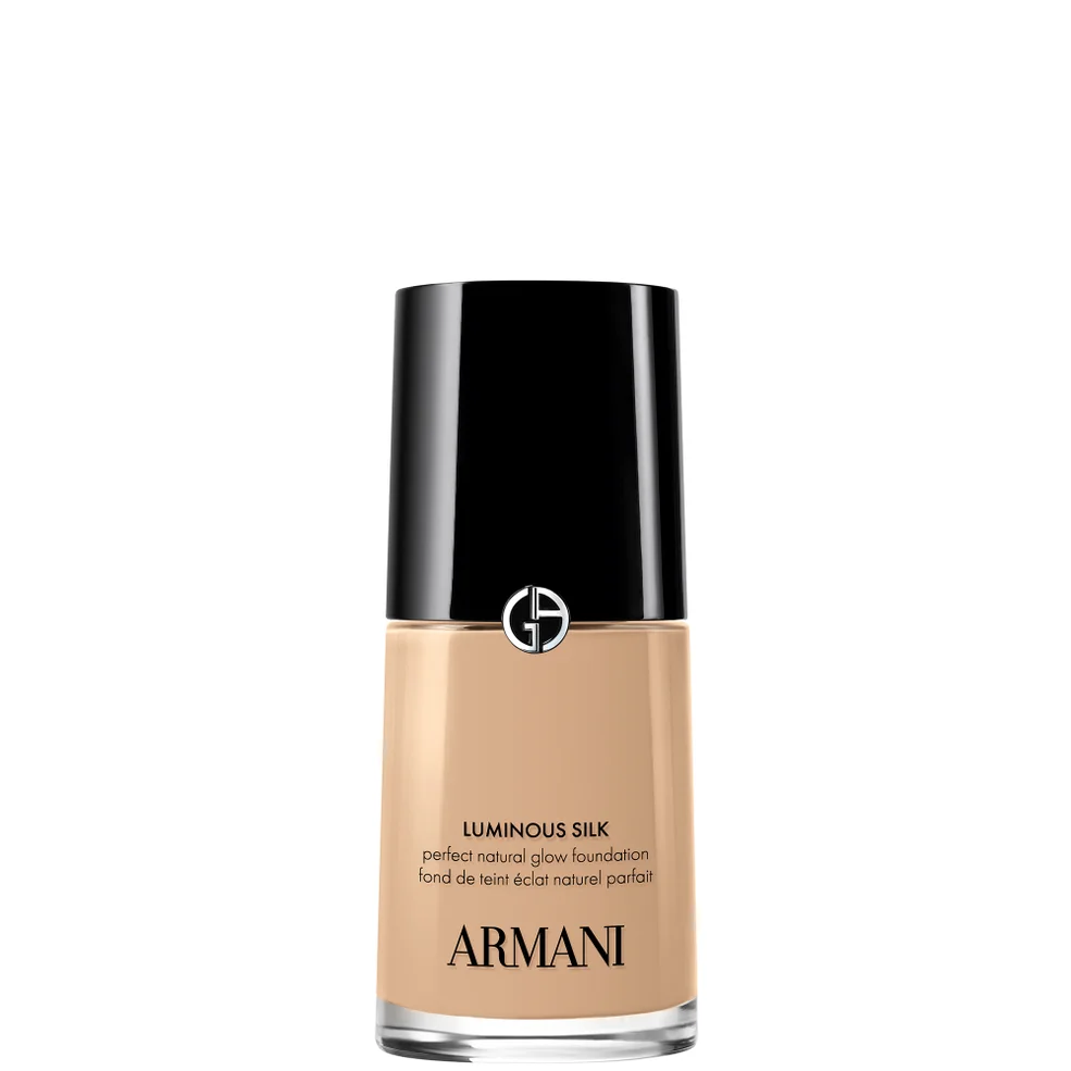 Armani Luminous Silk foundation bottle on a white background