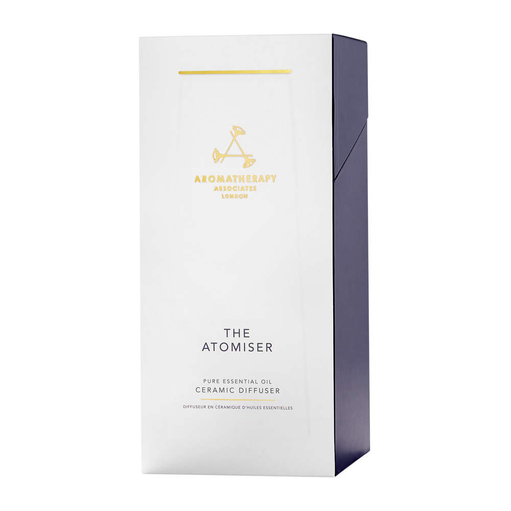 Box of 'The Atomiser' ceramic diffuser by Aromatherapy Associates on a white background