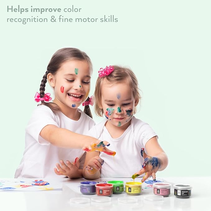 Arteza - Kids Finger Paints Washable & Nontoxic - Set of 30 Colours