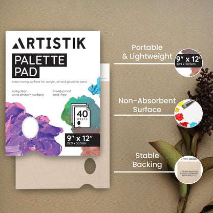 Artistik Tear-Off Disposable Palette Paper Paint Pad - 40 Sheets