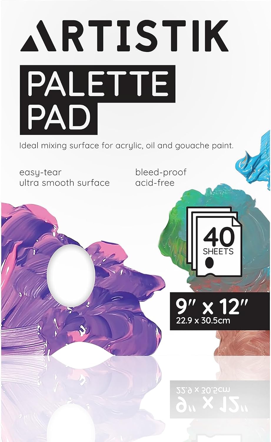 Artistik Tear-Off Disposable Palette Paper Paint Pad - 40 Sheets